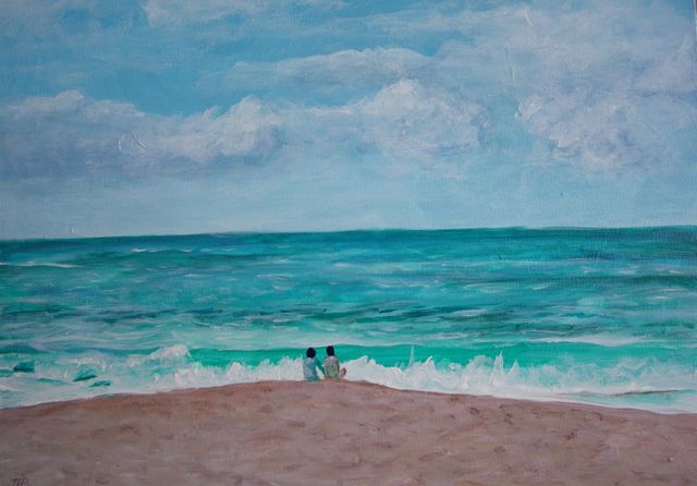 beach sunset painting. Sunset Beach